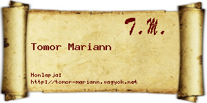 Tomor Mariann névjegykártya