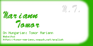 mariann tomor business card